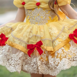 Girls Belle Dress, Girls Belle Costume, Girls Halloween costume, beauty and beast dress, girls princess costume, girls princess dress, image 3