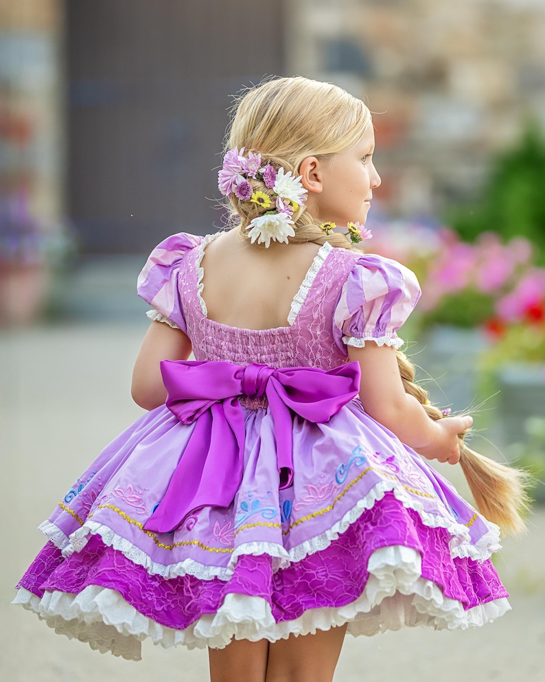 Rapunzel dress, rapunzel costume, princess dress, tangled dress, tangled costume, princess costume, princess birthday, rapunzel birthday image 2