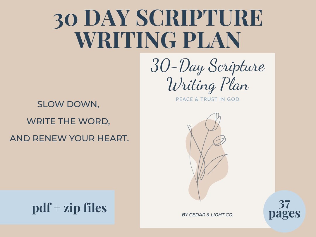 30 Day Scripture Writing Plan | Bible Journal, Quiet Time Devotional ...