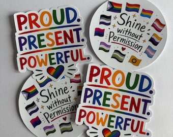 Pegatina LGBTQ+ troquelada / Vinilo adhesivo impermeable / Para portátil, botella de agua, agenda / Regalo para ti, amigos y familiares LGBTQ+, aliados