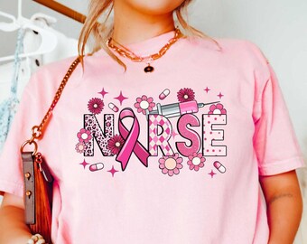 Breast Cancer Ghost Shirts, In October We Wear Pink Shirts, Ghost Cancer Tee, Breast Cancer Pink Ribbon Awareness, Breast Cancer Nurse Shirt