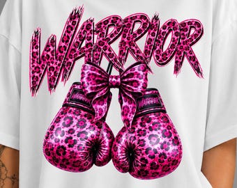 Comfort Colors® Warrior Boxing Gloves Shirt, Breast Cancer Awareness Tee, Pink Leopard Boxing Gloves Shirt, Survivor Strength Shirt