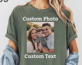 Comfort Colors Custom Photo Shirt, Family Portrait Tee, Personalized Image Apparel