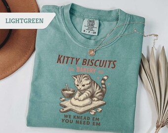 Comfort Colors® Cat Biscuit Shirt,Cute Kitty Biscuits Bakery Retro Tee, Funny Baking Gifts for Her, Cat Lover Baker Tshirt, Kitten T-Shirt