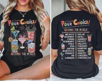 Comfort Colors Pour Choices Around the World Shirt, Vacation Drinking Tee