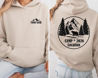 Custom Camp tShirt, Personalized Camp Bachelorette Shirts, Matching Camp Tee, Girls Trip Matching Shirt, Lake Camping Vacation Sweatshirt