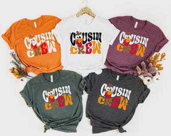 2026 Thanksgiving Cousin Crew Shirts, Family Thanksgiving Shirt, Pumpkin Thanksgiving Tees, Thanksgiving Crew Shirts, Thanksgiving Gift