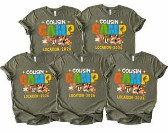 Custom Cousin Camp 2026 Shirts, Custom Cousin Camp 2026 T-Shirt, Matching Cousin Crew Camping Shirt, Personalized Summer Family Camp Tee
