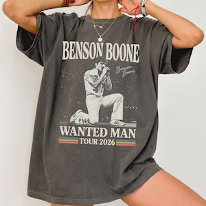 Comfort Colors® Benson Boone Tour 2026 Shirt, Wanted Man Concert Tee, Retro Music Fan Shirt, Vintage Concert Merch Style Tee, Pop Musicshirt