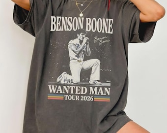 Comfort Colors® Benson Boone Tour 2026 Shirt, Wanted Man Concert Tee, Retro Music Fan Shirt, Vintage Concert Merch Style Tee, Pop Musicshirt
