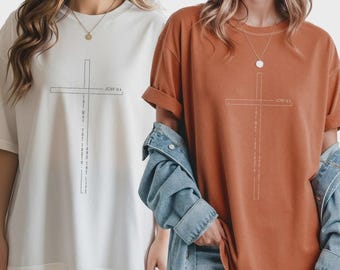 Comfort Colors Jesus The Way The Truth The Life Shirt, Christian Faith Graphic Tee, Inspirational Bible Verse Shirt, Christian Gift Shirt