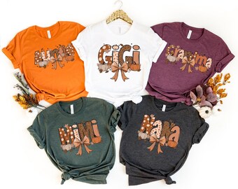 2026 Custom Family Coquette Thanksgiving Shirts, Family Thanksgiving Custom Shirt, Custom Pumpkin Thanksgiving Family Tees