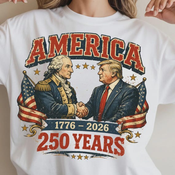 America 250 Years Shirt – Trump Washington Retro Patriotic Tee