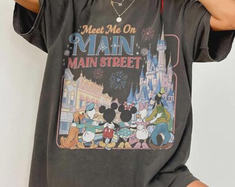 Comfort Colors Meet Me On Main Street Shirt, Theme Park Family Vacation Tee