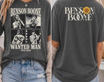 Comfort Colors® Benson Boone Tour 2026 Shirt, Wanted Man Concert Tee, Retro Music Fan Shirt, Vintage Concert Style T-Shirt