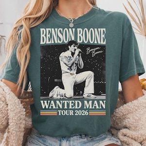 Comfort Colors® Benson Boone Tour 2026 Shirt, Wanted Man Concert Tee, Retro Music Fan Shirt, Vintage Concert Merch Style Tee, Pop Musicshirt image 2