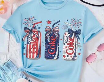 Comfort Colors Diet Coke Patriotic Cans Shirt, Independence Day Soda Tee