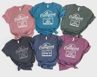 Most Likely To Camp Crew Shirt, Matching Funny Camping Group Tee, Custom Family Camping Trip T-shirt, Personalized Camping Quotes Sweatshirt