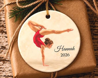 Personalized Gymnastics Ornament Custom Gymnast Christmas Keepsake Gymnast Girl Gift Gymnastics Team Gift for Coach Acrobat Balance Beam