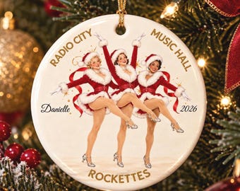 Personalized Rockettes Ornament Radio City Music Hall Christmas Keepsake Custom Name Year NYC Holiday Dancer Gift Christmas Spectacular