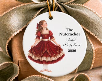 Personalized Nutcracker Ornament Party Scene Custom Ballet Keepsake Party Girl Dance Cast Gift Ballerina Name Role Year Christmas Present