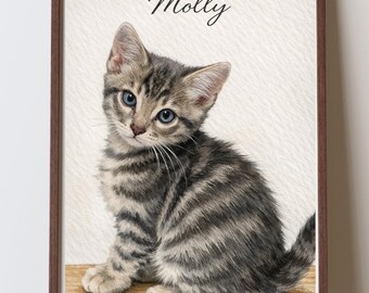 Custom Watercolor Pet Portrait Print | Matte Paper | Personalized Dog Cat Bird Art | Pet Name Art | Unique Pet Lover Gift