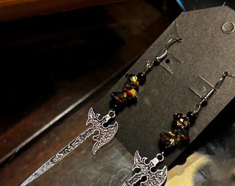 Sparking black axe Dangle earrings