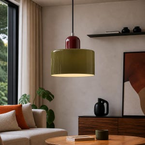 Vintage Stained Glass Pendant Light, Colorful Glass Hanging Lamp, Retro Minimalist Ceiling Light for Kitchen Dining Bedroom