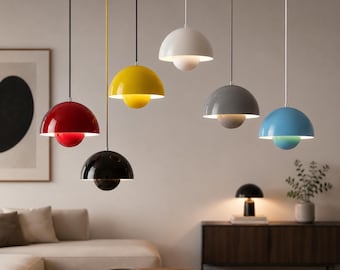 Moderne hanglamp bloemknop, Scandinavische hanglamp, retro Scandinavische plafondlamp voor keuken eetkamer slaapkamer