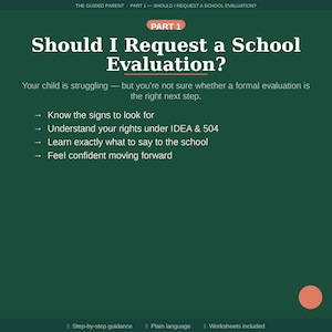 School Evaluation Request Guide – Parent Email Template, Timeline (Digital Download)