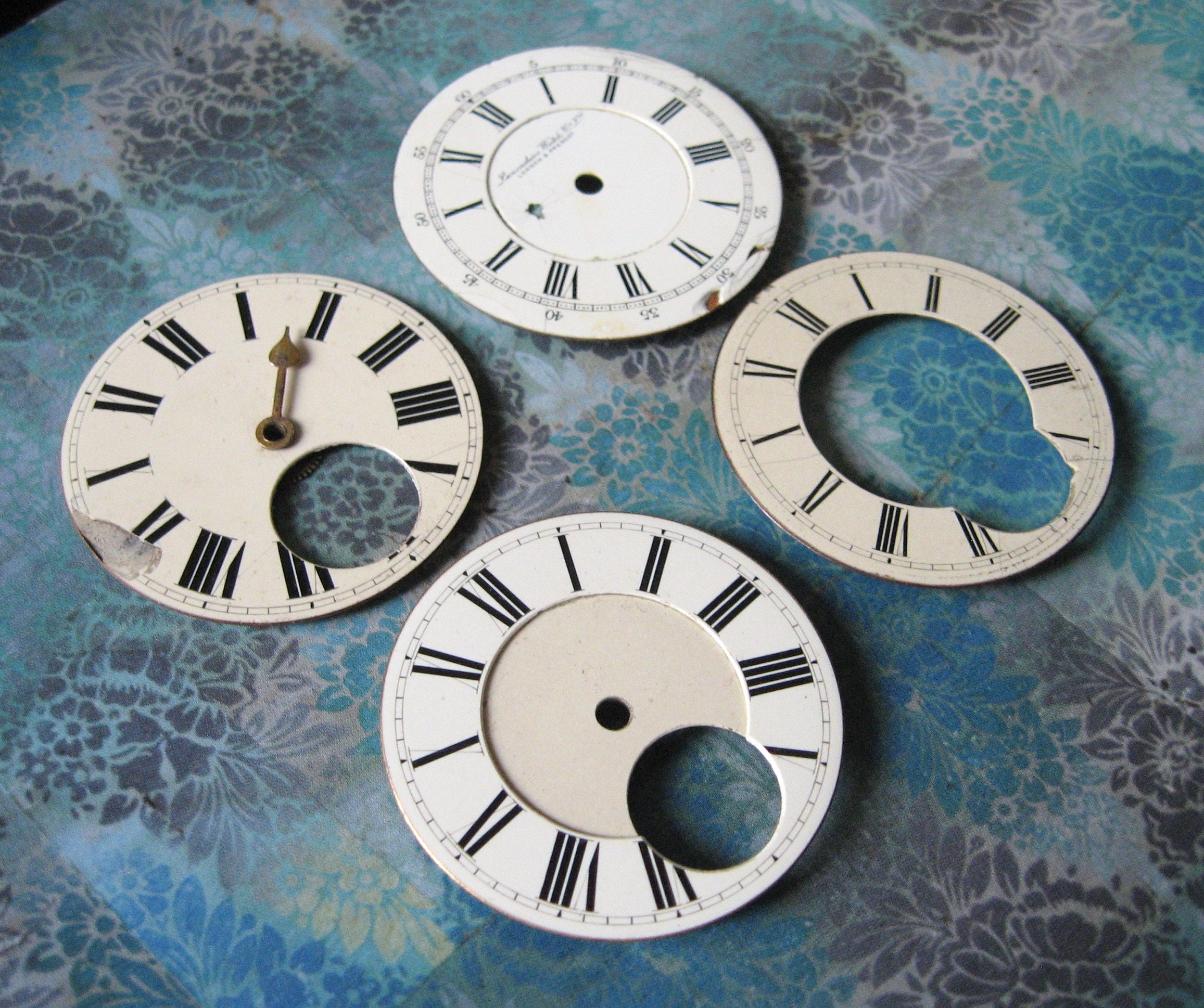 Antique Enamelled Pocket Watch Dial Faces, C1900 X 4 Etsy