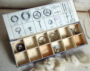 Collectable Vintage Oris cal. 430 Spare Parts, Watch Parts in Box (Incomplete)