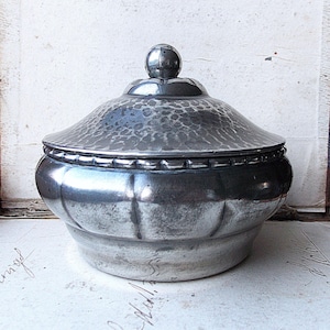 Danish Arts & Crafts Pewter Lidded Bon Bon Dish c1920