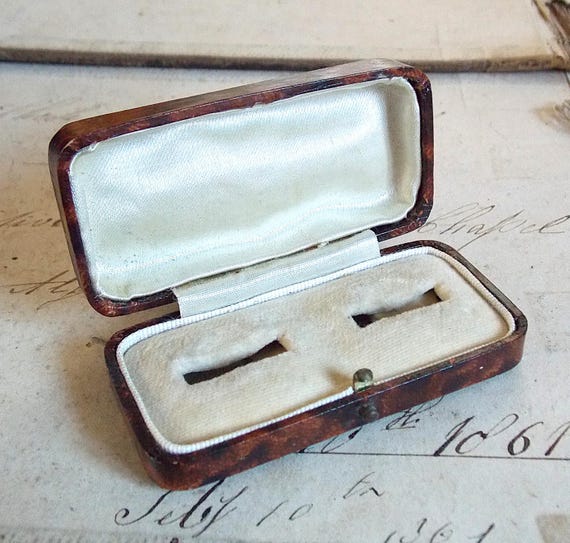 Antique Vintage Tortoiseshell Effect Empty Cuffli… - image 2