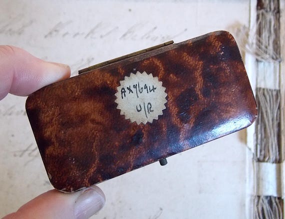 Antique Vintage Tortoiseshell Effect Empty Cuffli… - image 9