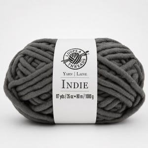 Loops & Threads Indie Yarn Gray Lot 1952 Super Bulky #6 35oz 1000g Discontinued.