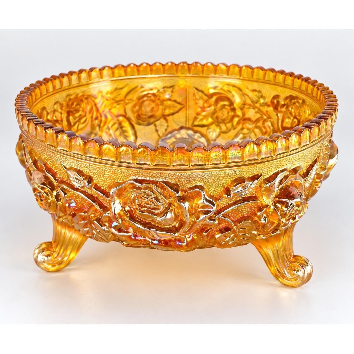 アンティーク ガラスローズボウル イエロー Antique Glass Rose Bowl - Etsy