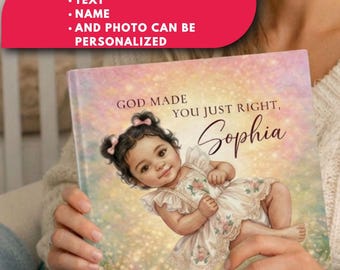 Personalized Christian Baby Book with Name and Photo, Custom Bible Storybook For Toddlers, Baptism Christening Bedtime Book for Boy or Girl