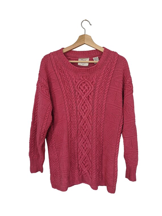 Pink cable knit sweater