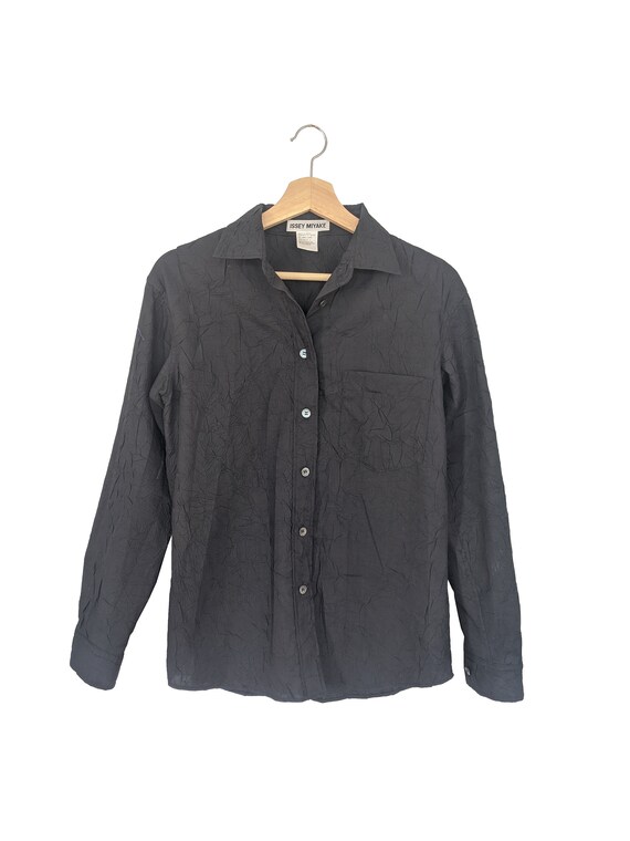Issey Miyake textured button-up shirt