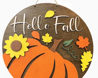 Fall Welcome Sign - Hello Fall - Wall Decor