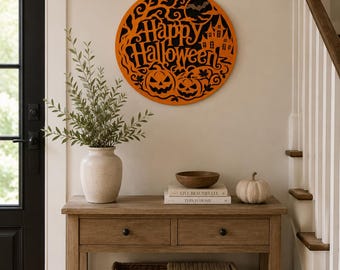 Wooden Halloween Decoration - Laser-cut Wall Sign