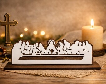 Wood & Acrylic Last Supper Decor Suitable for First Communion Souvenir