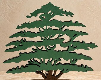 Laser-Cut Cedar of Lebanon - Wooden Desk Ornament or Shelf Display