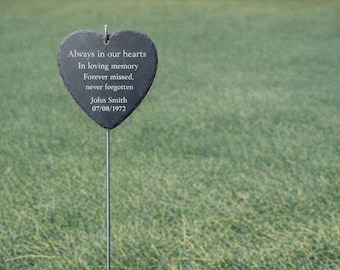 Memorial Garden Plaque - Engraved Slate Marker