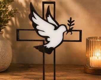 Cross & Dove Sculpture