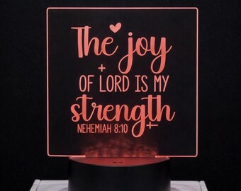 Personalized LED Acrylic Light - Custom Engraved Photo, Quote, or Verse with Color-Changing Base