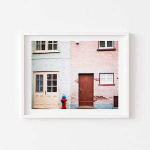 Digital Download, Travel Print, Quebec city  Photography,  Pastel facade print, Downloadable photo print, Instant download