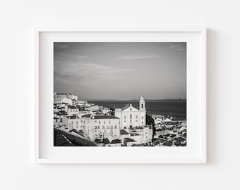 Lissabon Portugal Fotografie Druck, schwarz und weiß Reisefoto (digitaler Download)