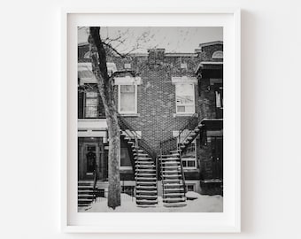 Digital Download, Montreal staircases of Montreal, Digital download Montreal city poster,  Downloadable art, instant download,  Wall art